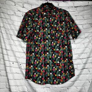 Wesc Unisex Oden Button Down Short Sleeve Shirt Tropical Floral Men’s S Womens M
